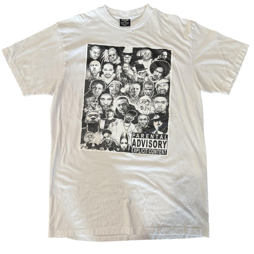 Vintage Y2K Rap Legends T Shirt 3XL White Biggie Tupac Snoop Hip Hop Bootleg